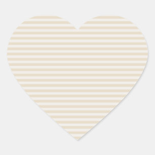 Small Stripes Beige Ivory Heart Sticker