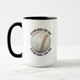 Small Text BLACK Combo 15oz Custom Baseball Mug