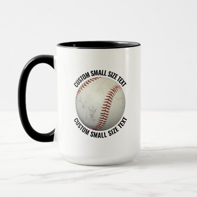 Small Text BLACK Combo 15oz Custom Baseball Mug (Left)
