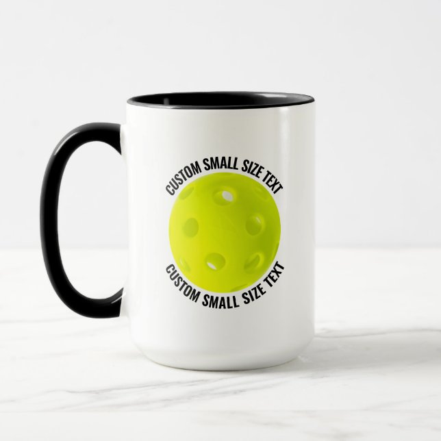 Small Text BLACK Combo 15oz Custom Pickleball Mug (Left)