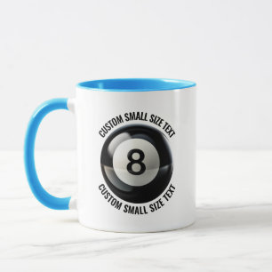 Small Text LIGHT BLUE Combo 11oz Custom 8 Ball Mug