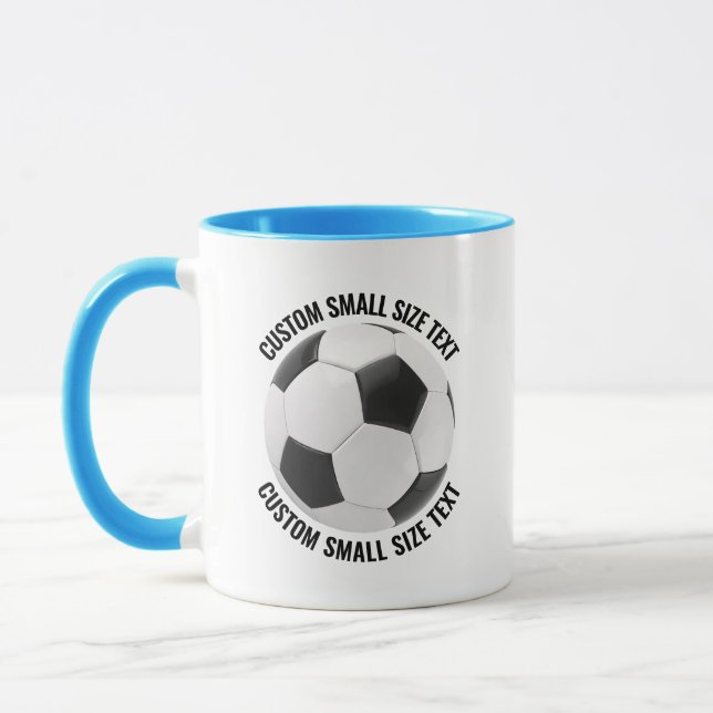 Small Text LIGHT BLUE Combo 11oz Custom Soccer Mug (Left)