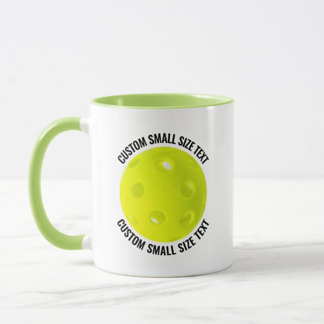 Small Text LIME GREEN Combo 11oz Custom Pickleball Mug (Left)