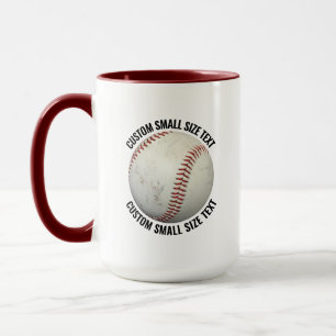 Small Text MAROON Combo 15oz Custom Baseball Mug