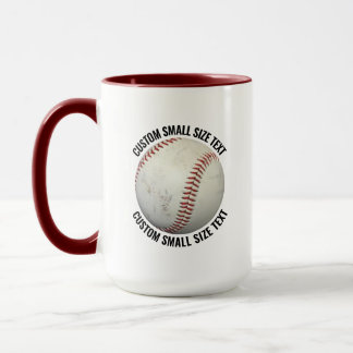 Small Text MAROON Combo 15oz Custom Baseball Mug