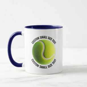 Small Text NAVY BLUE Combo 11oz Custom Tennis Mug