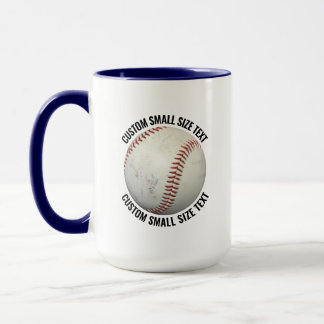 Small Text NAVY BLUE Combo 15oz Custom Baseball Mug