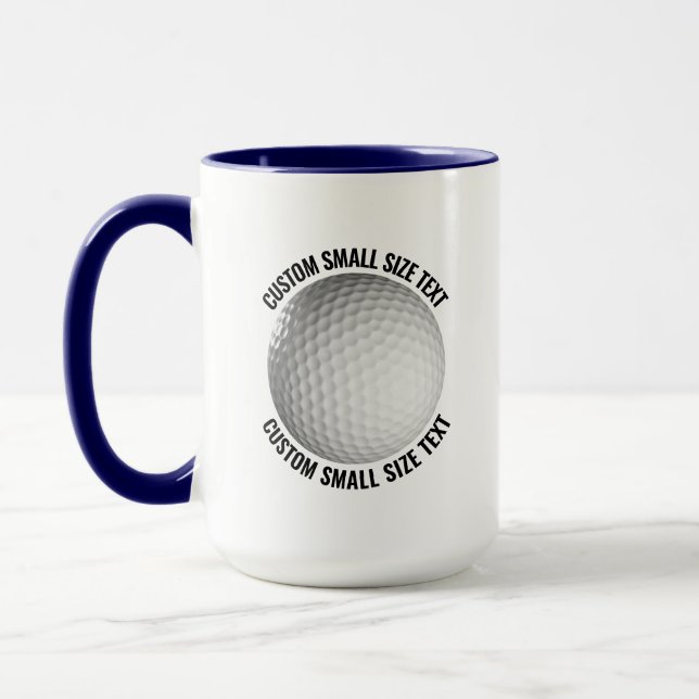 Small Text NAVY BLUE Combo 15oz Custom Golf Mug (Left)