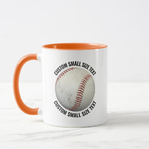 Small Text ORANGE Combo 11oz Custom Baseball Mug