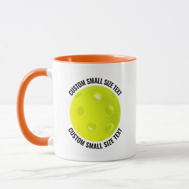 Small Text ORANGE Combo 11oz Custom Pickleball Mug (Left)