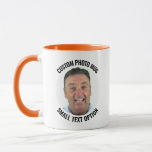 Small Text ORANGE Combo Personalised Photo Mug