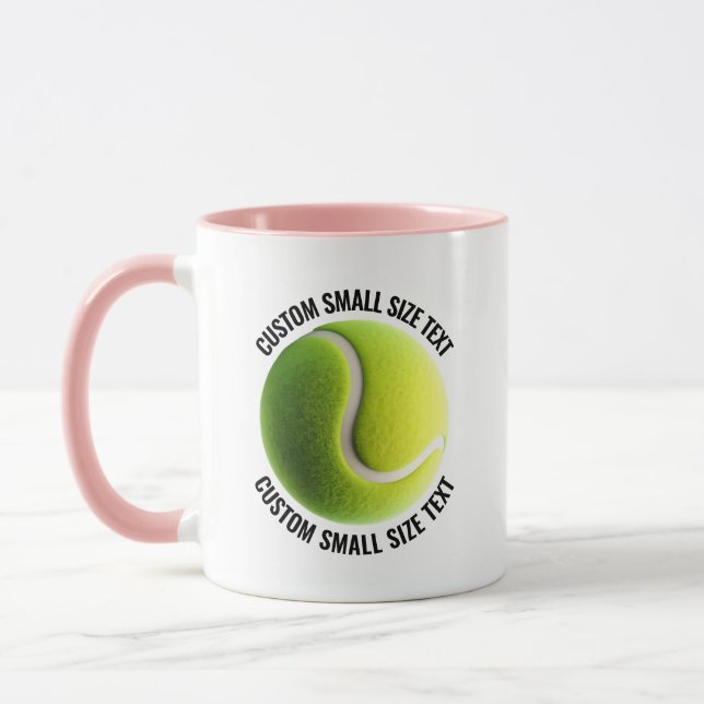 Small Text PINK Combo 11oz Custom Tennis Mug (Left)