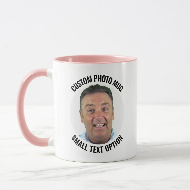 Small Text PINK Combo Personalised Photo Mug (Left)