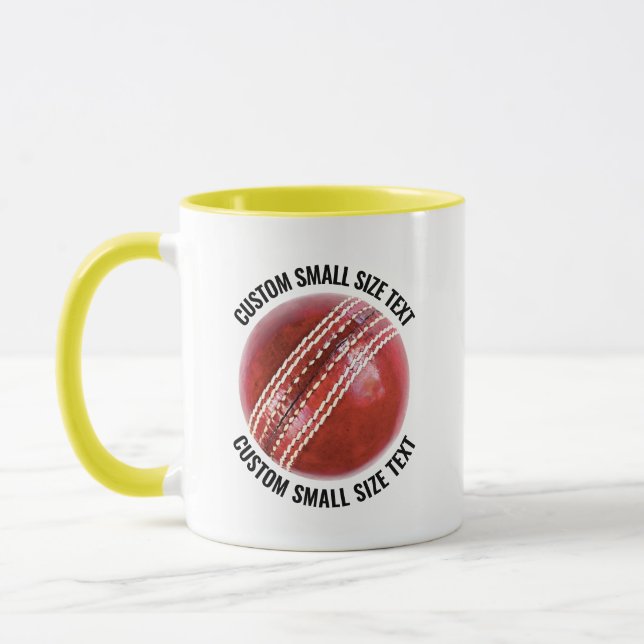 Small Text YELLOW Combo 11oz Custom Cricket Mug (Left)