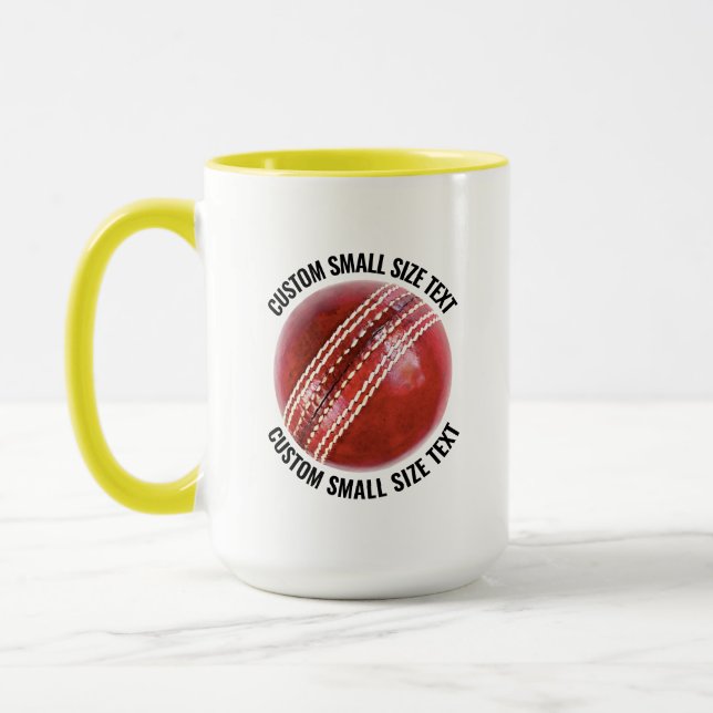 Small Text YELLOW Combo 15oz Custom Cricket Mug (Left)