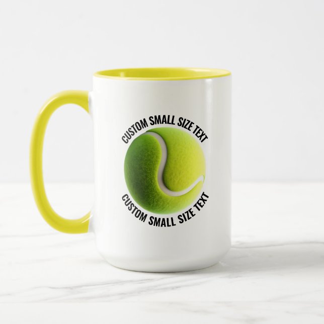 Small Text YELLOW Combo 15oz Custom Tennis Mug (Left)