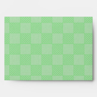 Small Textured Green Patchwork Pattern Envelopes