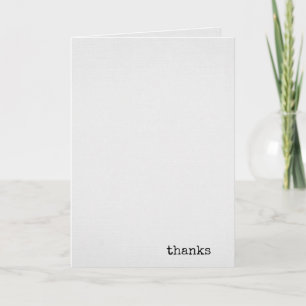 small thanks text on ivory texture card