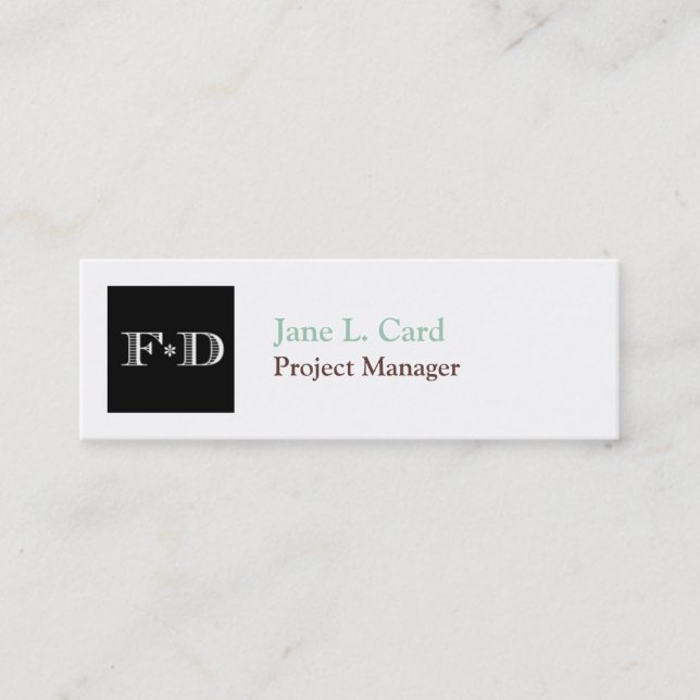 Small thumbnail logo simply chic white brown mini business card (Front)