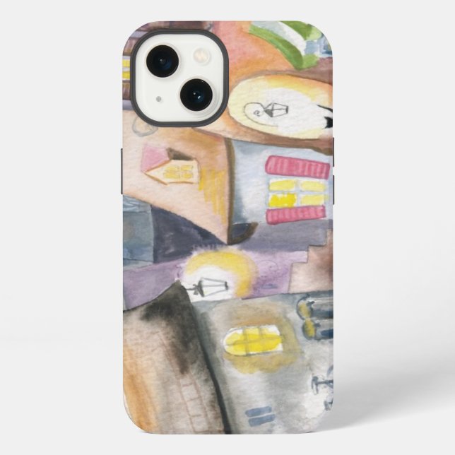Small town at night iPhone case (Back)