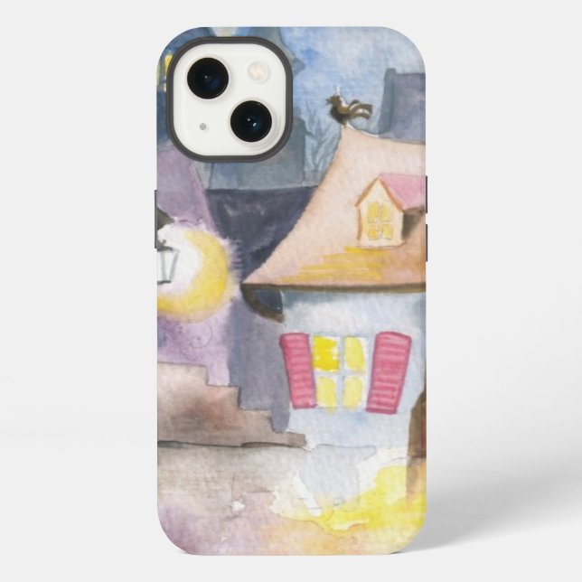 Small town at night iPhone case (Back)