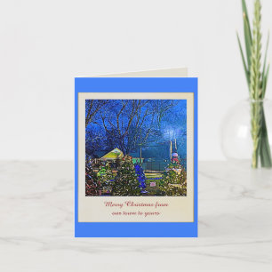 Small Town Christmas Trees Folded Greeting Card