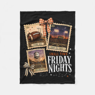 Small Town Friday Nights Trendy Fall Football Game Fleece Blanket