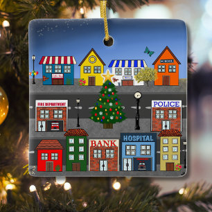 Small Town Neighbourhood Ceramic Ornament