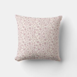 Small Trailing Block Print Floral - Pink Cushion
