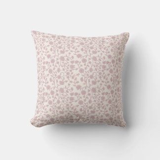 Small Trailing Block Print Floral - Pink Cushion