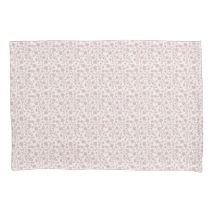 Small Trailing Block Print Floral - Pink Pillowcase