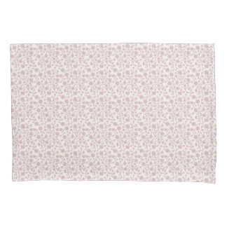 Small Trailing Block Print Floral - Pink Pillowcase
