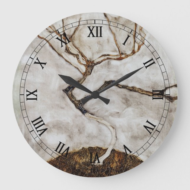 Small Tree In Late Autumn by Egon Schiele Large Clock (Front)