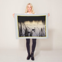Small Trumpeter Swans at Dusk Fleece Blanket