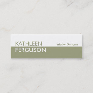 Small two tone colour block green professional mini business card