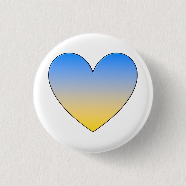 Small Ukrainian Flag Heart Motif Badge (Front)