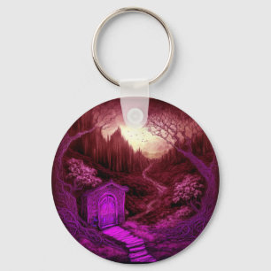 Small Unique Cabin Set Along A Stream Key Ring