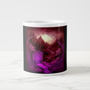 Small Unique Cabin Set Along A Stream Large Coffee Mug