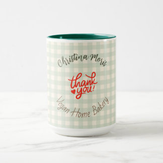 Small Vegan Home Bakery Business Thank You Pattern Mug
