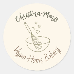 Small Vegan Home Bakery Classic Round Sticker