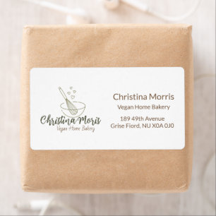 Small Vegan Home Bakery Shipping Label
