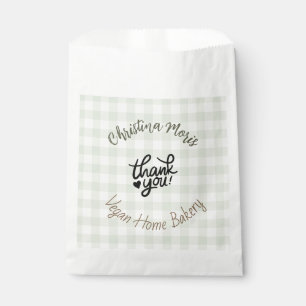 Small Vegan Home Bakery Thank You Pattern Favour Bag