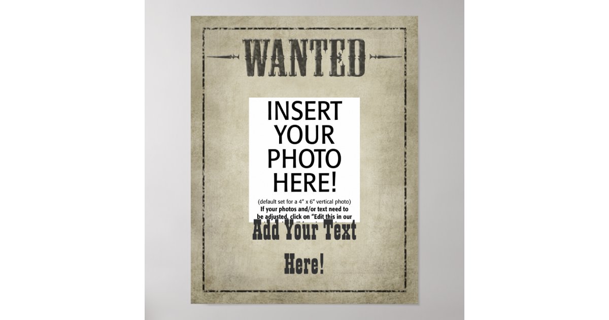 SMALL --- WANTED POSTER template | Zazzle