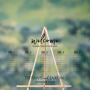 Small Wedding Clear Acrylic Seating Chart
