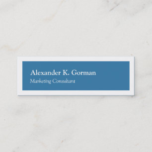 Small white border solid colbalt blue classic mini business card