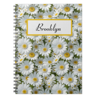 Small White Daisies Personalised Notebook