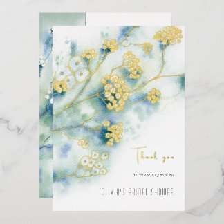 Small White Flowers Bridal Shower Thank You Card