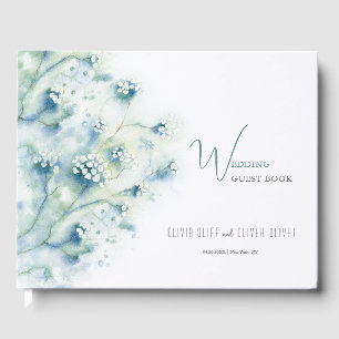 Small White Flowers Wedding Guest Book