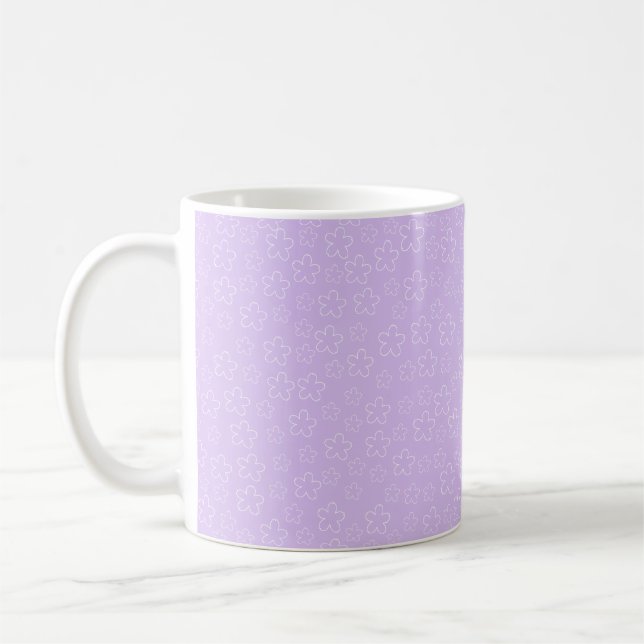 Small White Lilac Cherry Blossom Bridal Shower Coffee Mug (Left)