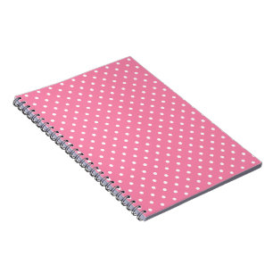 Small White Polka Dots on hot pink Notebook